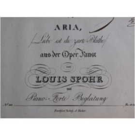 SPOHR Louis Faust Aria Chant Piano ca1825
