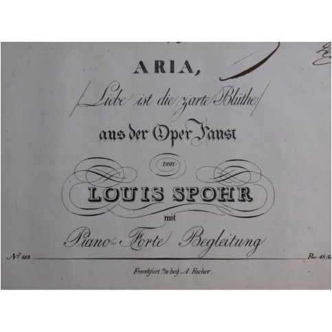 SPOHR Louis Faust Aria Chant Piano ca1825
