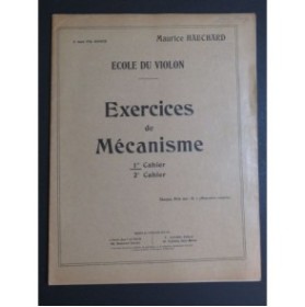 HAUCHARD Maurice Exercices de Mécanisme 1er Cahier Violon 1925