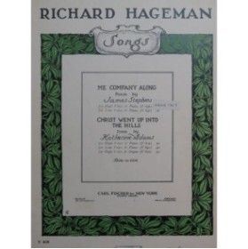 HAGEMAN Richard Me Company Along Chant Piano 1925