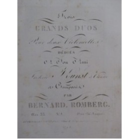 ROMBERG Bernard Grand Duo op 33 No 1 pour deux Violoncelles ca1820