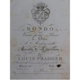 PRADHER Louis Rondo op 12 Piano ca1810