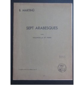 MARTINU Bohuslav Sept Arabesques Piano Violoncelle 1932
