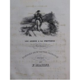 MASINI F. Les Adieux a la Provence Chant Piano ca1830