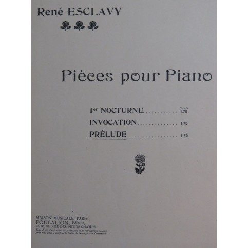 ESCLAVY René Prélude Piano