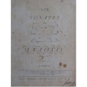 VIOTTI J. B. Six Sonates op 4 Violon Basse ca1800
