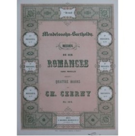 MENDELSSOHN Recueil No 2 Romances sans Paroles op 30 Piano 4 mains ca1855