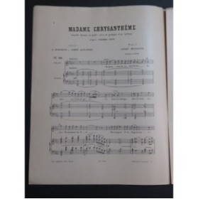 MESSAGER André Madame Chrysanthème No 10 Chant Piano 1893
