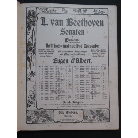 BEETHOVEN Sonaten Sonates No 1 à 11 Piano 1902