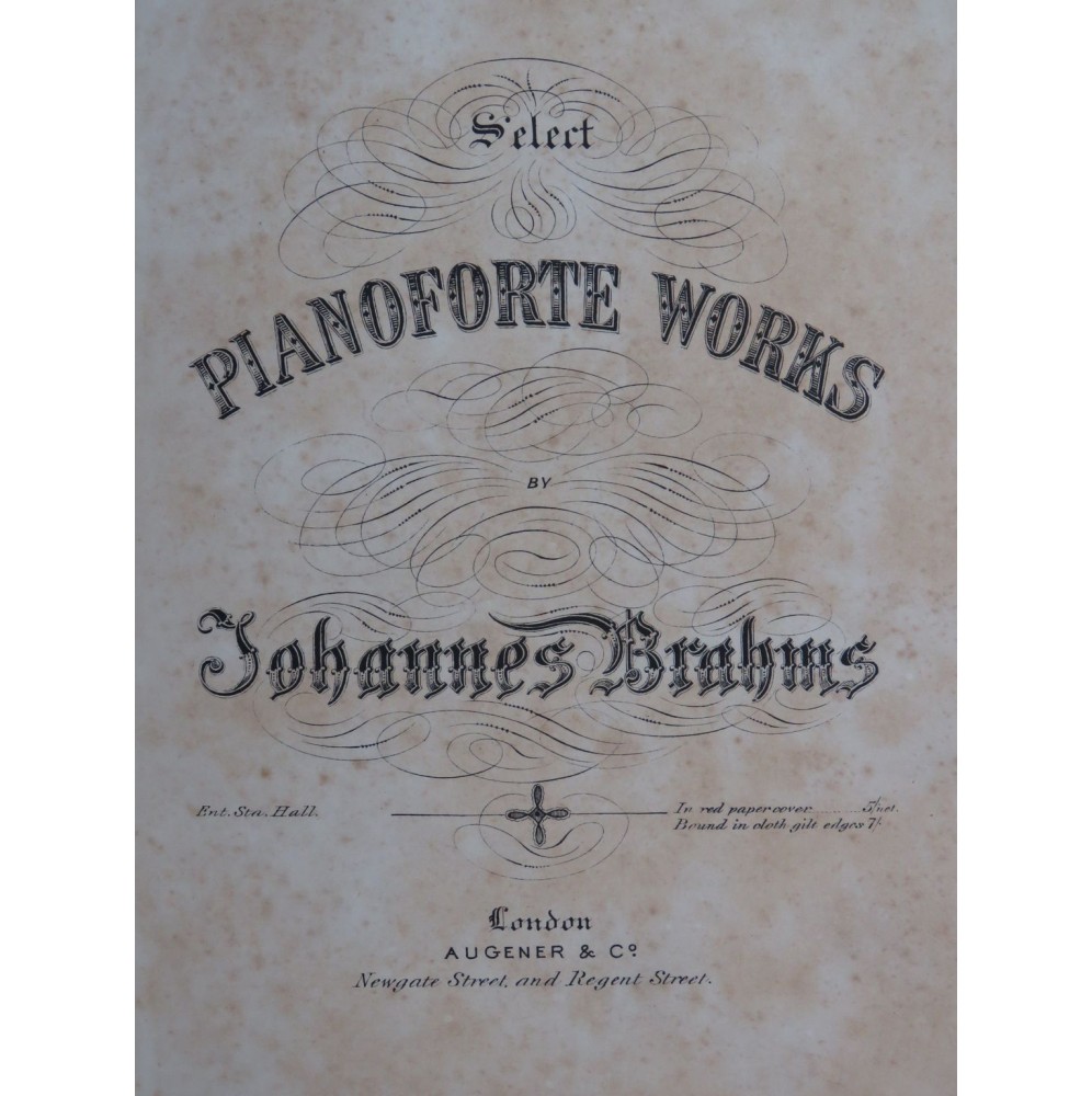 BRAHMS Johannes Pianoforte Works Pièces Piano XIXe