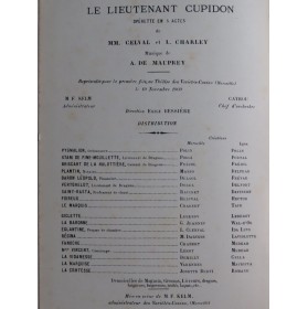 DE MAUPREY André Le Lieutenant Cupidon Opérette Chant Piano 1910