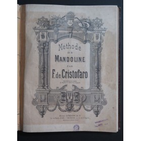 DE CRISTOFARO F. Méthodes et Pièces pour Mandoline
