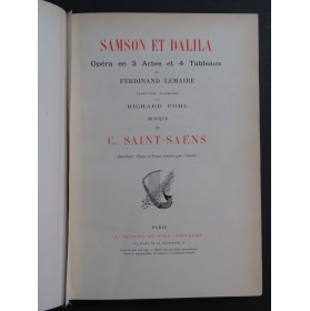 SAINT-SAËNS Camille Samson et Dalila Opéra Chant Piano ca1895