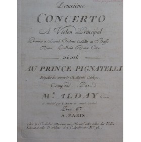 ALDAY Le Jeune Concerto No 2 1er et 2e Violons ca1800