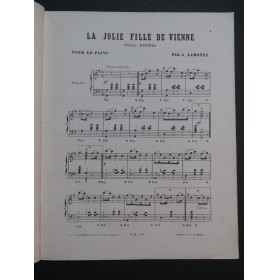 LAMOTTE Antony La Jolie Fille de Vienne Piano ca1869