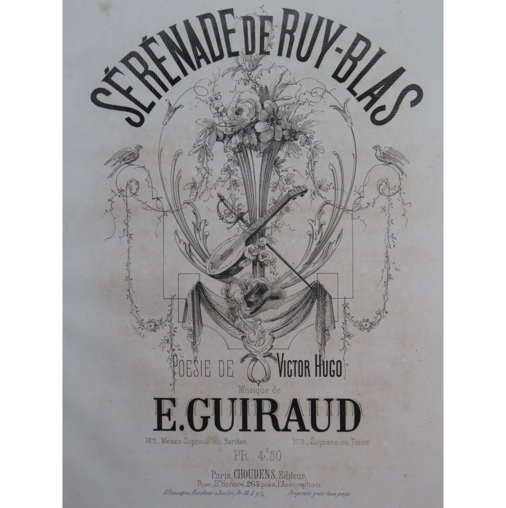 GUIRAUD Ernest Sérénade de Ruy-Blas Chant Piano ca1868