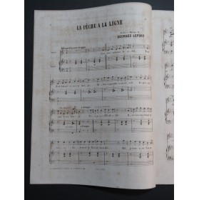 LEFORT Georges La Pêche à la Ligne Chant Piano ca1865