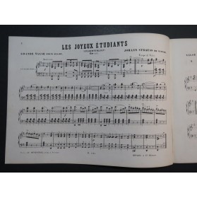 STRAUSS Johann Les Joyeux Etudiants Piano ca1873