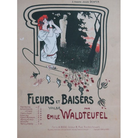 WALDTEUFEL Émile Fleurs et Baisers Piano 1904