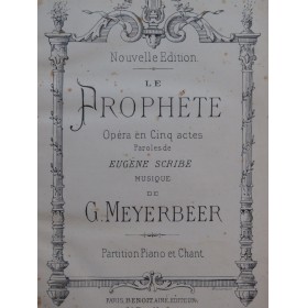 MEYERBEER G. Le Prophète Opéra Chant Piano XIXe