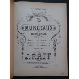 RAFF Joachim Six Morceaux Piano Violon XIXe