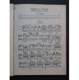 GLUCK C. W. Iphigénie en Tauride Opéra Piano Chant 1900