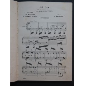 MASSENET Jules Le Cid Opéra Piano solo ca1885