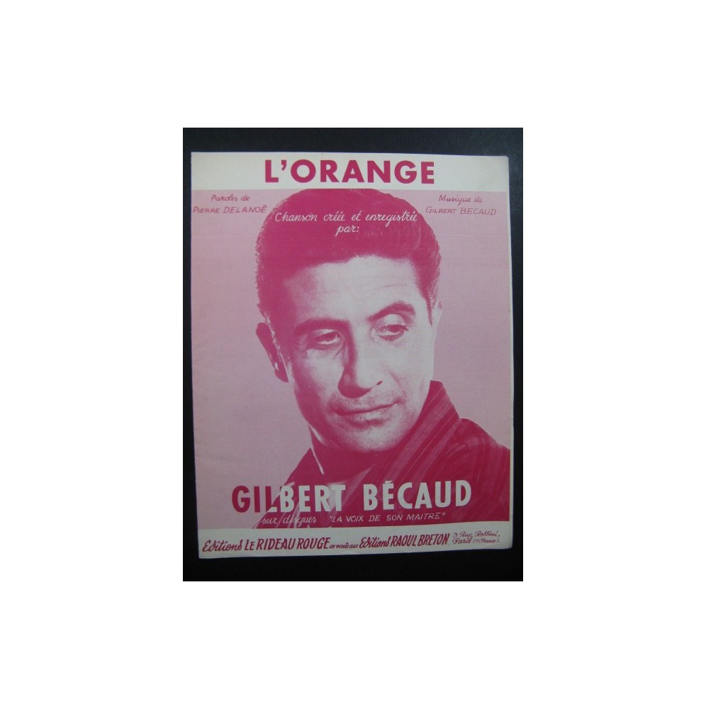 L Orange Gilbert Bécaud  Chant Piano 1964