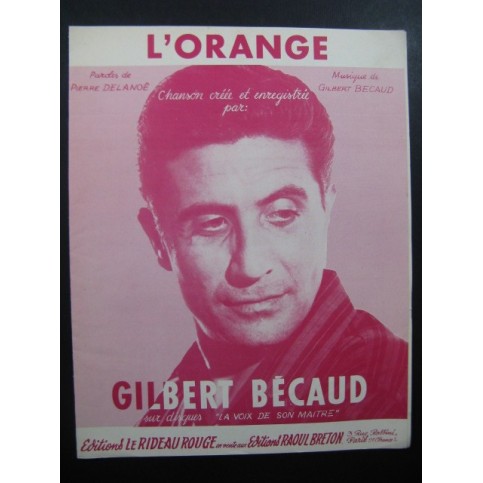 L Orange Gilbert Bécaud  Chant Piano 1964