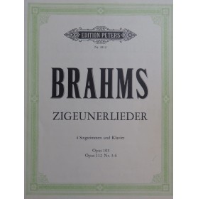 BRAHMS Johannes Zigeunerlieder Chant Piano