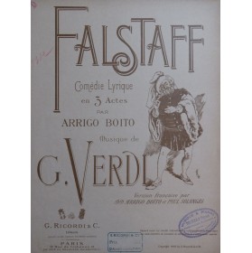 VERDI Giuseppe Falstaff Me voilà donc devant la Jarretière Chant Piano 1893