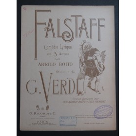 VERDI Giuseppe Falstaff Me voilà donc devant la Jarretière Chant Piano 1893