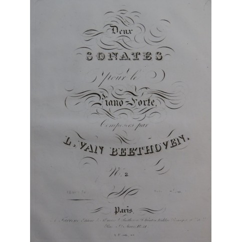 BEETHOVEN Sonate op 31 No 2 Piano ca1827