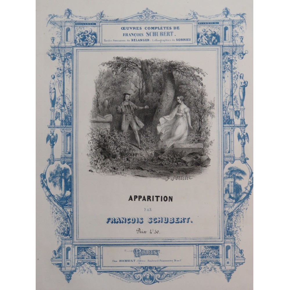 SCHUBERT Franz Apparition Chant Piano ca1840