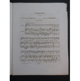 SCHUBERT Franz Apparition Chant Piano ca1840