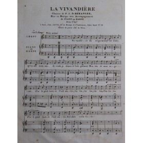 BÉRANGER P. J. La Vivandière Chant Piano ou Harpe ca1820