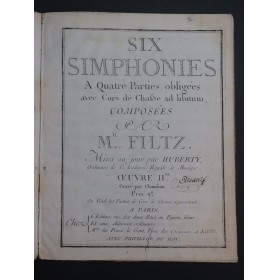FILTZ Anton Six Simphonies op 2 Violoncelle 1762