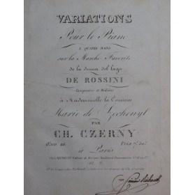 CZERNY Charles Variations Rossini op 20 Piano 4 mains ca1821