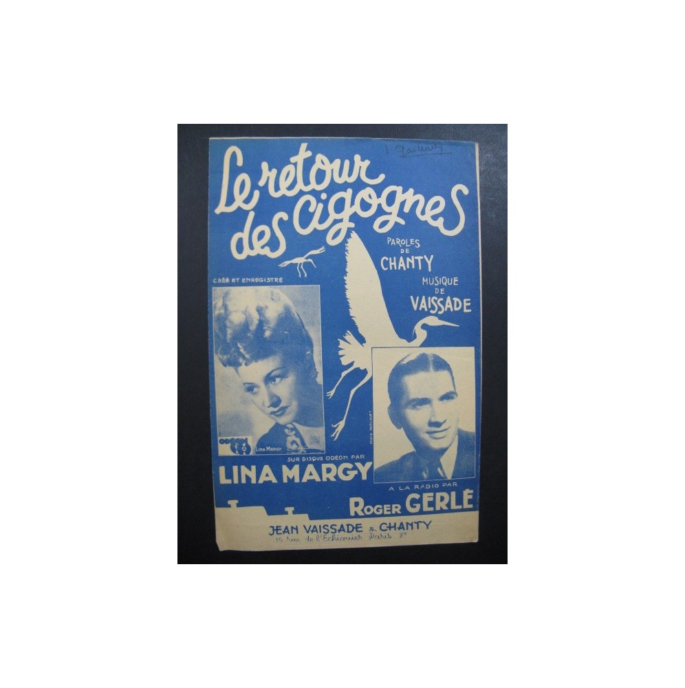 Le Retour des Cigognes Jean Vaissade Chant 1945