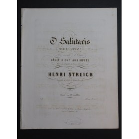 STREICH Henri O Salutaris Chant Orgue ca1845