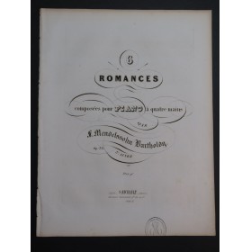MENDELSSOHN Recueil No 3 Romances op 38 Piano 4 mains ca1845