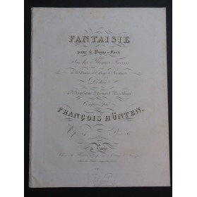 HÜNTEN François Fantaisie sur La Donna del Lago Rossini Piano ca1830