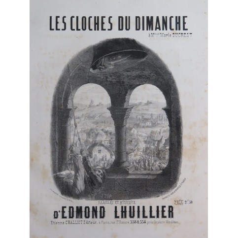 LHUILLIER Edmond Les Cloches du Dimanche Chant Piano ca1850