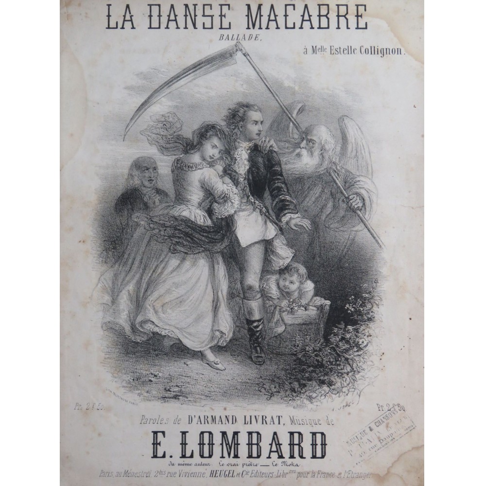 LOMBARD E. La Danse Macabre Chant Piano ca1860