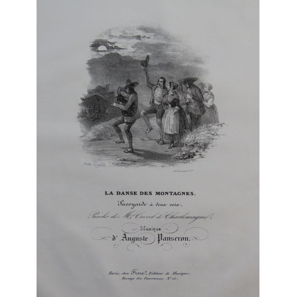 PANSERON Auguste La Danse des Montagnes Chant Piano ca1830