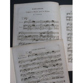 MAZAS F. Barcarolle Française  op 9 Violon Piano ou Orchestre ca1820