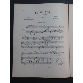 LALO Edouard Le Roi d'Ys No 2 Chant Piano 1902