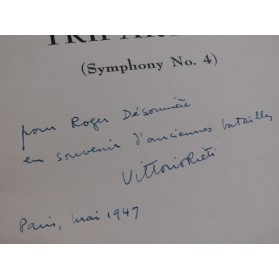 RIETI VIttorio Sinfonia Tripartita No 4 Dédicace Orchestre 1947