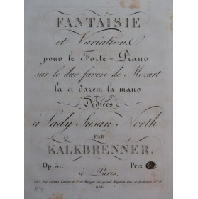KALKBRENNER Frédéric Fantaisie op 31 Mozart Piano ca1820