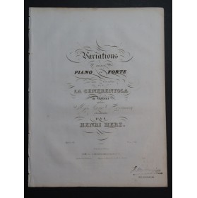 HERZ Henri Variations sur La Cenerentola Rossini op 60 Piano ca1830